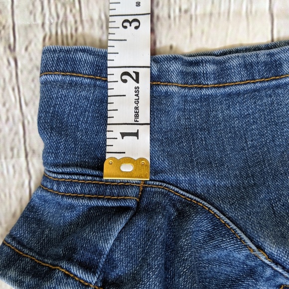 Roxy Heart Embroidered Blue Jean Stretch Shorts - Picture 5 of 7